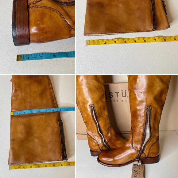 BED STU Tess Tan Distressed Leather Tall Riding Boots BEDSTU Size 8 - Picture 14 of 16